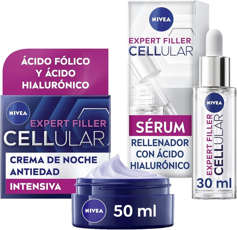 NIVEA Hyaluron Cellular Filler · Crema Noche + Sérum